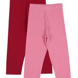 Bodycare Kids Red & Pink Solid Leggings (Pack Of 2)-5