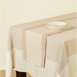 Fabindia Beige Cotton 90 TC 545 GSM Kislay Large Table Runner-image-70