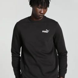 Puma Essentials Black Regular Fit Logo Print Sweatshirt-picture-45