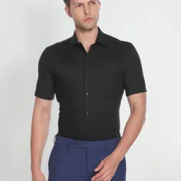 Arrow Jet Black Cotton Regular Fit Shirt-picture-39