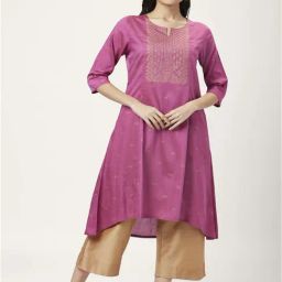 Rangmanch by Pantaloons Purple Printed High Low Kurta-image-40