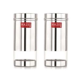 HAZEL Silver Stainless Steel Medium Container (0.5 L) - Set of 2 image 2