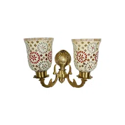 Fos Lighting Twin arm wall Light with Tilak Mosaic Glass Shades - Meenakshi-PLTilak-WL2-image-76