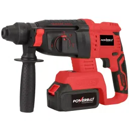POWERBILT 0-4850/min 2.8 J Red & Black Brushless Cordless Rotary Hammer, PBT-CL-RH26-11