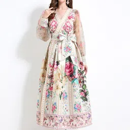 JC Collection Women Floral Print Wrap Dress-image-27