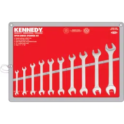 Kennedy 1/4-1 Inch Af Chrome Vanadium Steel Open End Spanner (Set of 10 Piece)-33