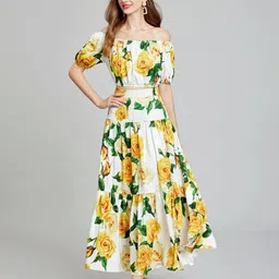 JC Collection Printed Top With Skirt Co-Ords-picture-17