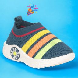 Lil Lollipop StripedDesigned Slip On MusicalShoes - Navy Blue-image-14