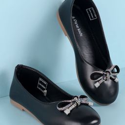 Pine Kids Ballerina With Bow Applique Slip on - Black-image-28