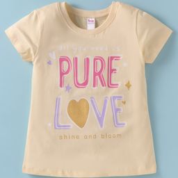 Tango Single Jersey Knit Half Sleeves T-Shirt With Pure Love Text Print - Cream-image-90