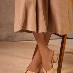 CAI PU Block Peep Toes with Buckles-20