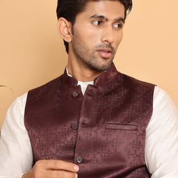 Anouk Woven Design Nehru Jacket image 4