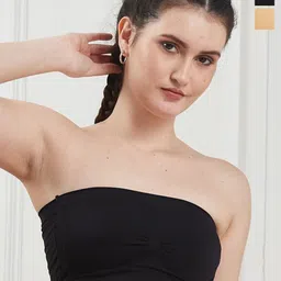 SECRETS BY ZEROKAATA Women Pack of 2 Assorted Bandeau Lightly Padded Sports Bra-23