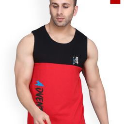 SLOWLORIS Pack Of 2 Men Printed Combed Cotton Gym Vests-picture-24
