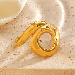LULU & SKY Gold-Plated Abstract Adjustable Finger Ring-3