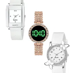 THE SHOPOHOLIC Women Pack of 3 Bracelet Style Straps Analogue Watch TR-K-BF-WHITE-picture-29