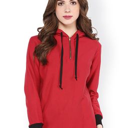 Pannkh Red Hooded Sweatshirt-image-3