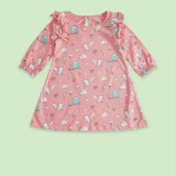 Pantaloons Baby Pink Cotton Printed Full Sleeves Dress-picture-31