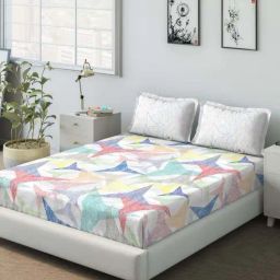 DDecor Abstract Multicolor 136 TC Cotton Double Bedsheet-4