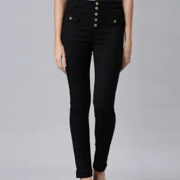 SHOWOFF Black Denim Skinny Fit Mid Rise Jeans-image-28