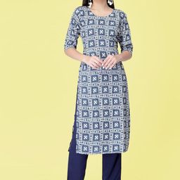 Ethnic basket Women Multicoloured Poly Crepe Kurta Sets-picture-1