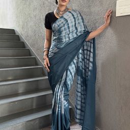 V3 FASHION STUDIO Tie and Dye Satin Ready To Wear Saree-image-73