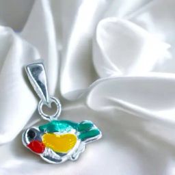 Taraash 92.5 Sterling Silver Enamel Bird Locket for Kids Girls-image-83