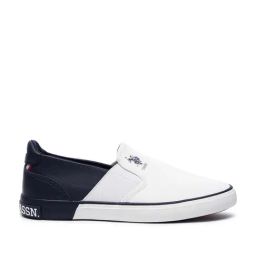 U.S. Polo Assn. Men's LANAP 2.0 White & Navy Plimsoll Shoes-image-23