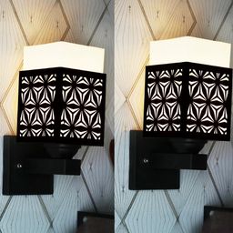Gojeeva Brown Wood Square Wall Lamps-picture-24