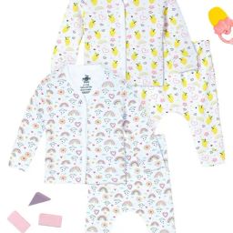 The Mom Store White Cotton Printed Baby Pajama Set-image-29