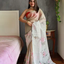 Anouk Floral Organza Designer Saree-image-15