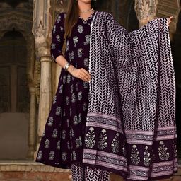 Anouk Rustic Women Ethnic Motifs Printed Regular Kurta with Trousers & With Dupatta-image-89