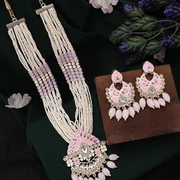 Anouk Gold Plated Artificial Stones And Beads Beaded Necklace With Earrings-picture-46