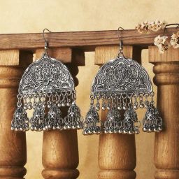 Fida Afghni Hook Silver Dangler Earrings-31