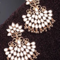 Karatcart Rose Gold-Plated Mirror Dangler Earrings for Women-31