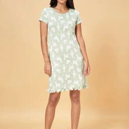 Dreamz by Pantaloons Green Cotton Graphic Print Sleep Tee-picture-45