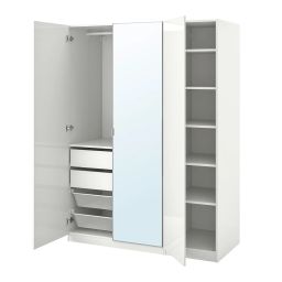 ikea pax / fardal/åheim Wardrobe combination, high-gloss white/mirror glass, 150x60x201 cm-picture-38