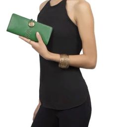 Hidesign Flower Child Green Textured Bi-Fold Wallet for Women-image-30