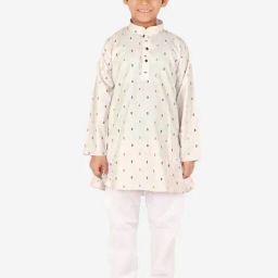 Pro-Ethic Style Developer Kids Off White Printed Full Sleeves Kurta with Pyjamas-picture-39