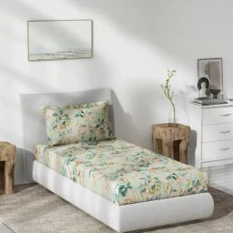 DDecor Floral Multicolor 136 TC Cotton Single Bed Sheet With 1 Pillow Cover-image-21