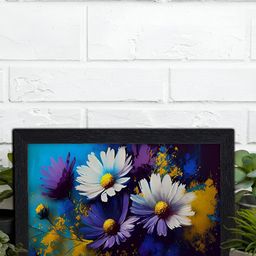Aura Blue & White Floral Wall Art Painting-image-5