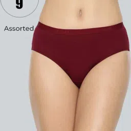 Lyra Assorted Color Cotton Hipster Panties - Pack Of 9-image-39