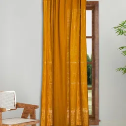 Fabindia Yellow Room Darkening Door Curtain-image-36