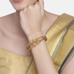 Anouk Set Of 2 Gold-Plated Antique Design Kada Bangles-13