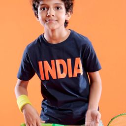 Pine Active 100% Cotton Single Jersey Half Sleeves India Printed T-Shirt - Navy Blue-image-31