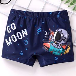 Babyhug Swimming Trunks Astronaut Print - Blue-image-13