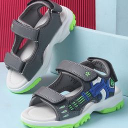 Cute Walk by Babyhug Velcro Closure Sandals with 3D Applique - Grey-image-120