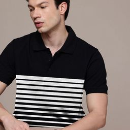 Moda Rapido Striped Printed Polo Collar Regular Fit T-shirt-picture-39