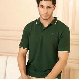 Minus One Men Polo Collar Regular Fit T-shirt-image-93