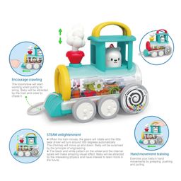 YAMAMA Push Along Train Engine Toy Educational Learning Activity Push And Pull Along Toy For Babies Kids  Color May Vary image 2